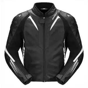 Spidi NKD-1 jachetă de motocicletă din piele neagră și albă 46-1