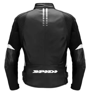 Spidi NKD-1 giacca da moto in pelle bianca e nera 50-2