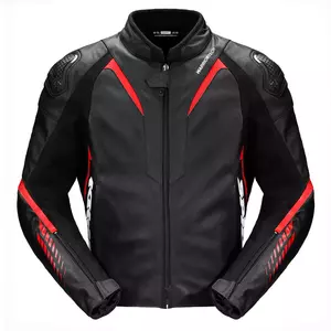 Spidi NKD-1 giacca da moto in pelle nera/rossa 54-1