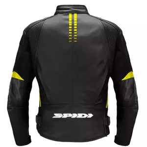 Spidi NKD-1 giacca da moto in pelle nera e gialla fluo 50-2