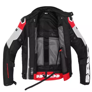 Spidi Progressive Net H2Out giacca da moto in tessuto nero, rosso e cenere M-3