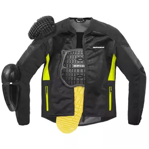 Casaco têxtil para motociclismo Spidi Super Net preto/amarelo fluo S-3