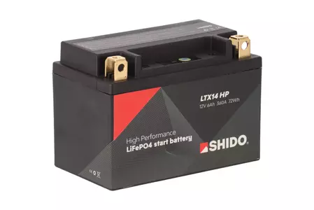 Shido HP LTX14 YTX14 Li-Ion 12V 6Ah accu - LTX14 HP LION -S-