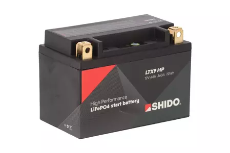 Shido HP LTX9 YTX9 Li-Ion 12V 6Ah batteri - LTX9 HP LION -S-