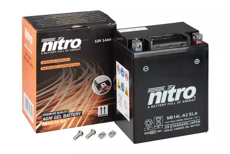 Akumulator żelowy Nitro NB14L-A2 YB14L-A2 SLA GEL AGM 12V 14 Ah - NB14L-A2 SLA