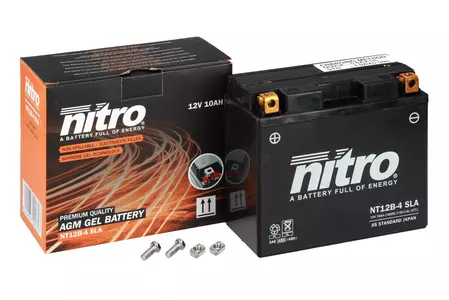Batería de gel Nitro NT12B-4 YT12B-4 SLA AGM GEL 12V 10 Ah - NT12B-4 SLA