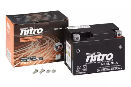 Akumulator żelowy Nitro NT4L YTX4L-BS SLA AGM GEL 12v 4 Ah - NT4L SLA
