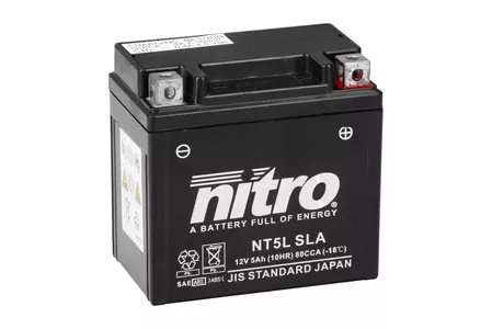 Nitro NT5L YTX5L-BS SLA AGM GEL 12V 5 Ah gélová batéria-2