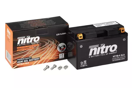 Baterie Nitro NT7B-4 YT7B-4-BS SLA AGM GEL 12V 6.5 Ah cu gel - NT7B-4 SLA