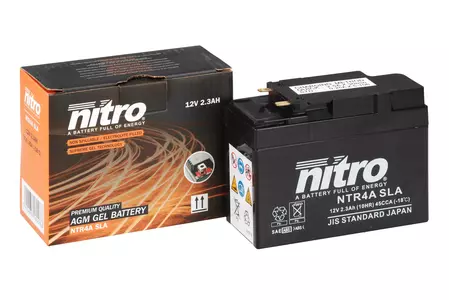 Nitro NTR4A YTR4A SLA GEL AGM 12V 2,3 Ah gēla akumulators - NTR4A SLA