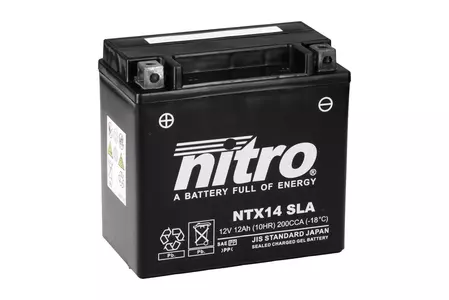 Nitro NTX14 YTX14-BS SLA GEL AGM 12V 12 Ah batterie gel-2