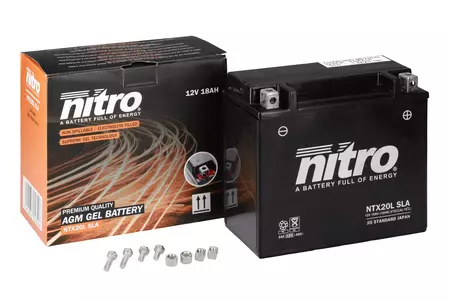 Nitro NTX20L YTX20L-BS SLA GEL AGM 12V 18 Ah gelbatteri - NTX20L SLA