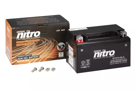 Akumulator żelowy Nitro NTX7A YTX7A-BS SLA GEL AGM 12V 6 Ah