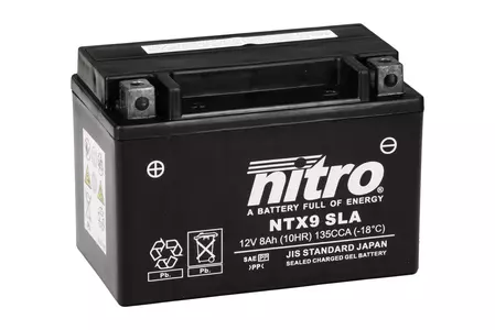 Batería de gel Nitro NTX9 YTX9-BS SLA GEL AGM 12V 8 Ah-2