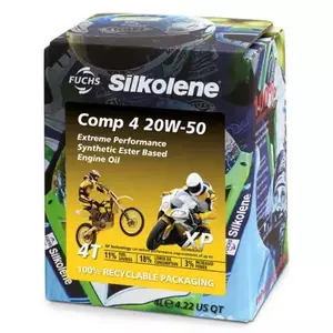 Silkolene Comp 4 20W50 4T Óleo de motor semi-sintético 4l - G0YHYG