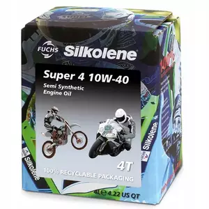 Silkolene Super 4 10W40 4T Huile moteur semi-synthétique 4l - E1C1D4