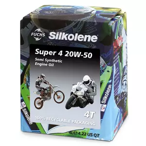 Silkolene Super 4 20W50 4T Puoli-synteettinen moottoriöljy 4l - G0ONRZ