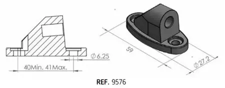 Puig Hi-Tech spiegeladapter voor linker/rechter kuip - 9576N