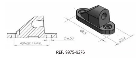 Puig Hi-Tech spiegeladapter voor linker/rechter kuip - 9276N