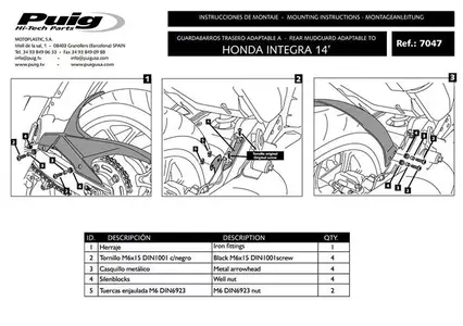 Błotnik tylny Puig Honda Integra 750 14-20 carbon-2