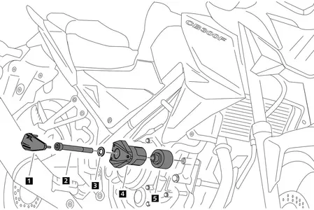 Puig R12 Honda CB 300F 15-18 Crash Pads negru - 7932N