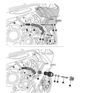 Tampoane de protecție Puig R19 Honda CBR 650R 19-22 negru - 20792N