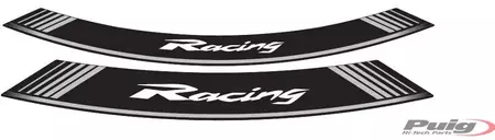 Puig Racing velgsticker strips universeel zilver - 5531P