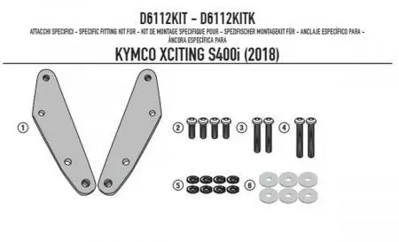 Kappa szélvédőtartó D6112KITK Kymco X-Citing S 400i 18 - D6112KITK