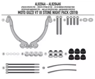 Kappa tuulilasikiinnike AL8204AK Moto Guzzi V7 III Stone Night Pack -mallia varten - AL8204AK