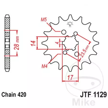 Pinion față JT JT JTF1129.15, 15z dimensiune 420-2
