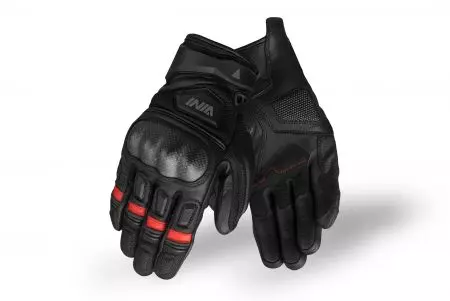 Rękawice skórzano-tekstylne Vini Canti czarno-czerwone XL - GV-8006-RD-XL