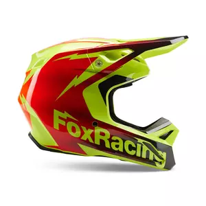 Fox V1 Statk Casque Moto Rouge/Jaune XXL - 30440-080-XXL