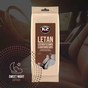 Nedvesített törlőkendők bőrkárpitok tisztítására K2 Letan-2