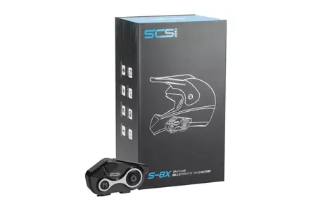 Interkom motocyklowy SCS S-8X Bluetooth 800m 1 kask-2