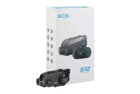 Interkom na motorke SCS S-12 Bluetooth 500m duálna kamera 1 prilba-11