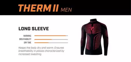 Bluza termoaktywna z długim rękawem Rebelhorn Therm II czarno-czerwona M-3