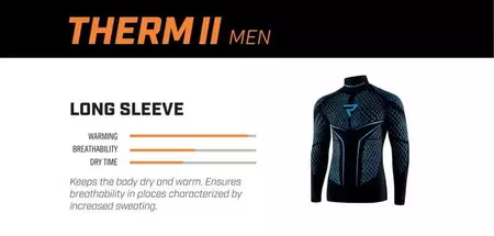 Rebelhorn Therm II tricou termic cu mânecă lungă negru/albastru XS/S-3