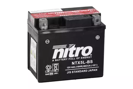 Nitro YTX5L-BS 12V 4Ah underhållsfritt batteri-2