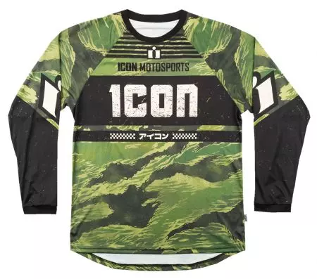 ICON Tijgerbloed cross enduro shirt groen M-1