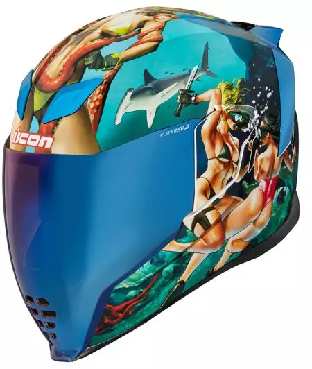 ICON Airflite Pleasuredome 4 motociklistička kaciga koja pokriva cijelo lice plava M