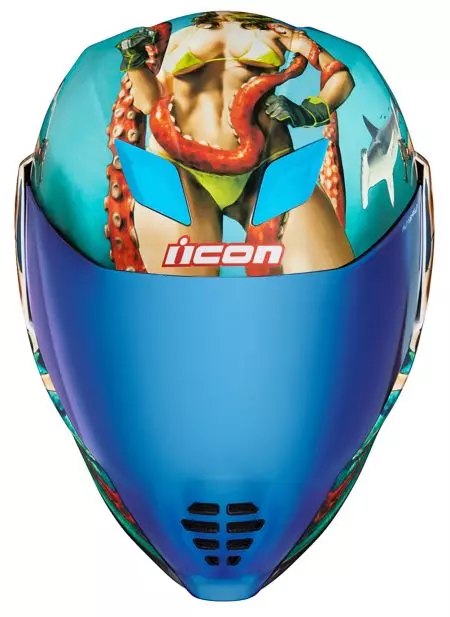 Capacete integral de motociclista ICON Airflite Pleasuredome 4 azul M-2