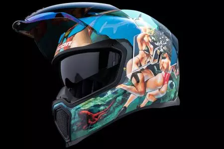 ICON Airflite Pleasuredome 4 motociklistička kaciga koja pokriva cijelo lice plava M-5