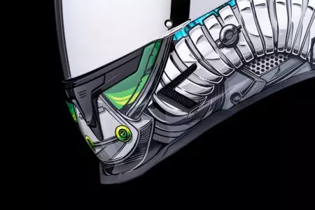 ICON Airframe Pro Outbreak integrální motocyklová přilba zelenomodrá M-5