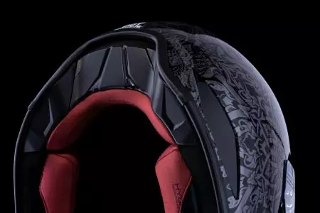 ICON Domain Gravitas casco integrale da moto nero e argento XL-2