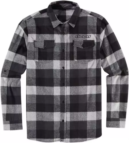 ICON Flanellen Feller overhemd zwart-grijs S