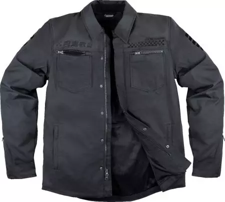 ICON Upstate Canvas National giacca da moto in tessuto nero S