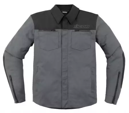 ICON Upstate Canvas giacca da moto in tessuto grigio L-1