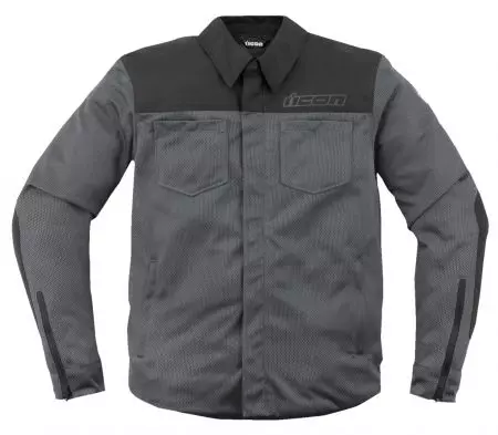 ICON Upstate Mesh giacca da moto in tessuto grigio S