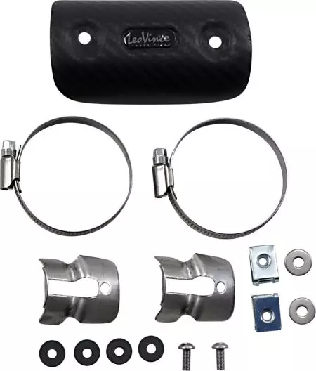 Cubre silenciador Leo Vince Carbon + kit de montaje universal pequeño