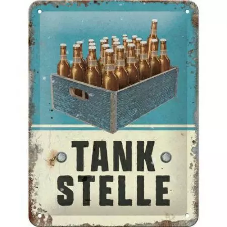 Tinast plakat 15x20cm Tankestelle Bier-1